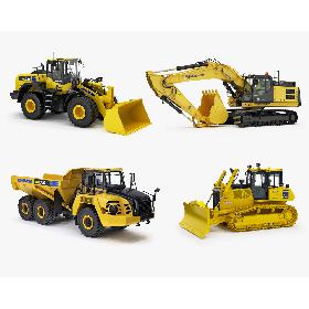 3D Collection Heavy Construction Machinery model